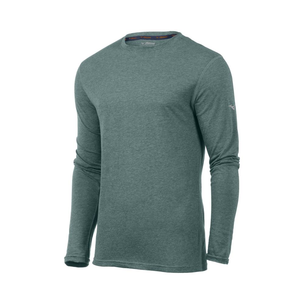 Mizuno Inspire Long Sleeve Férfi Futópóló Zöld PCB735289